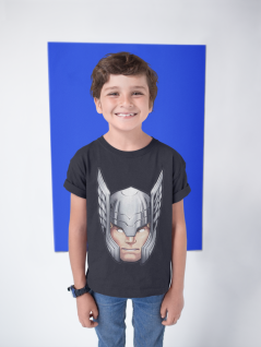 Bio Baumwolle Kinder T-Shirt Thor Odinson Gesicht Marvel Avenger Kids Shirt Hero