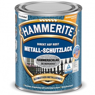 Hammerite Metall Schutzlack Hammerschlag Silbergrau 0, 75 Ltr.
