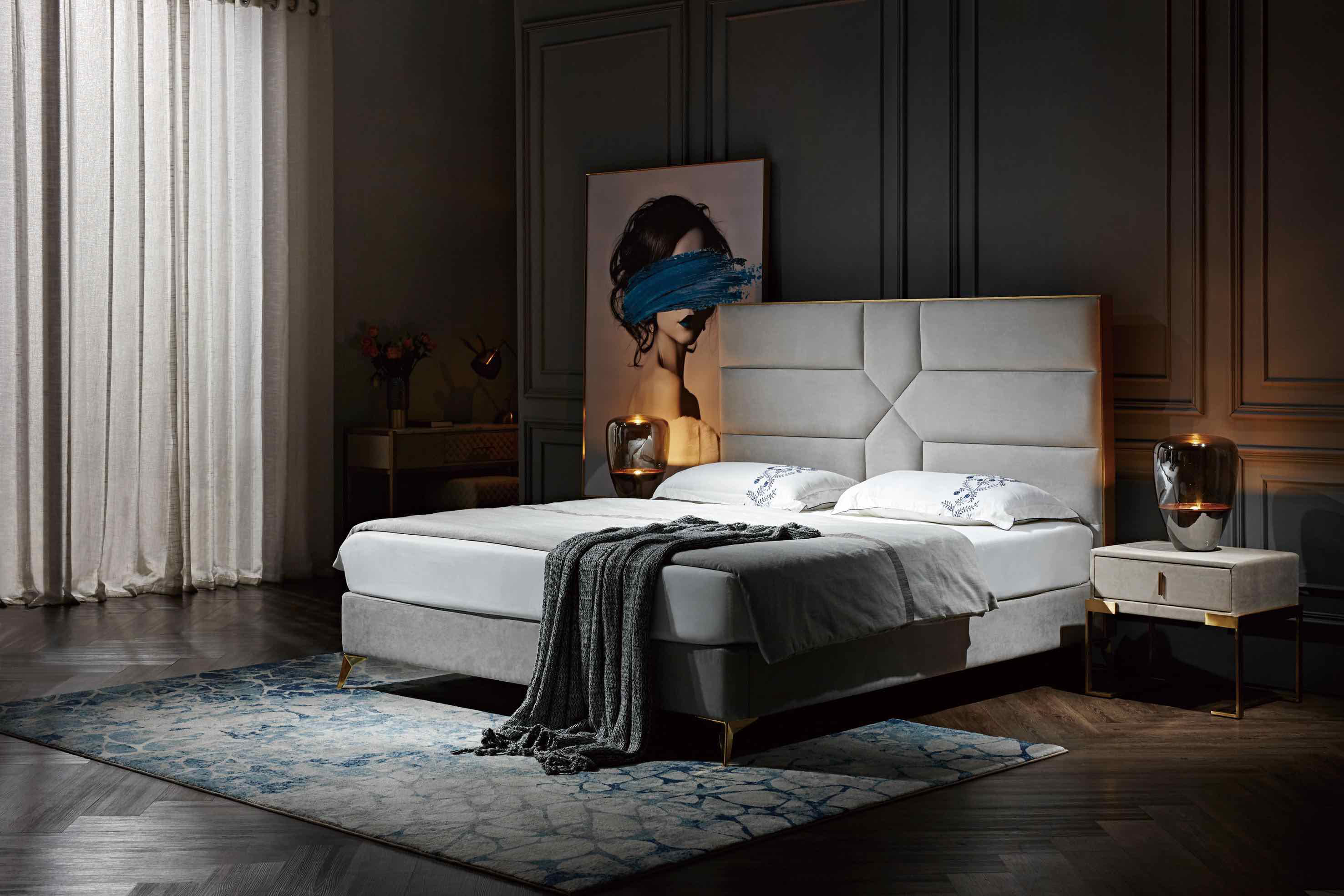 Luxus Design Bett Polster Doppel Hotel Betten Ehe 180x200cm Schlaf Zimmer