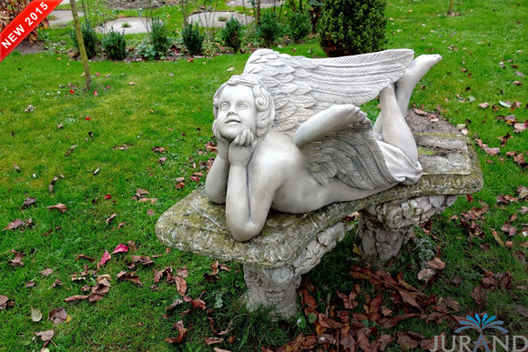Steinfigur Wetterfest Steinguss Grabschmuck Grab Engel Antik Gartenfigur