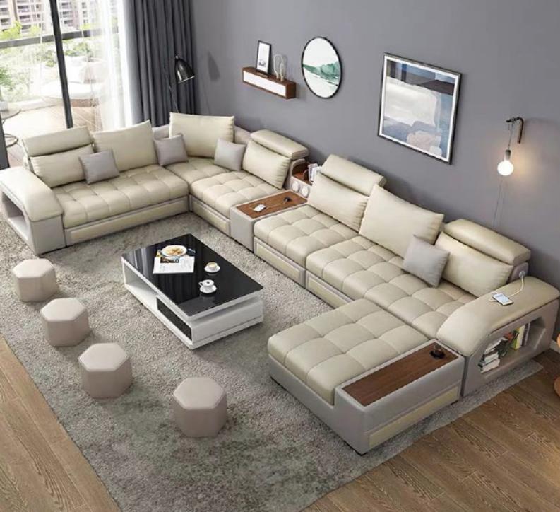Ecksofa U-form Sitz Möbel Wohnlandschaft Luxus Polster Modern Relax Sofa Couch