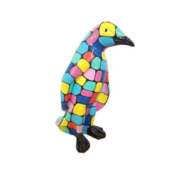 pinguin figur abstrakte figuren statuen statue moderne bunt bemalt neu