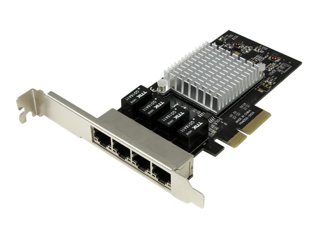 StarTech.com 4 Port PCI Express Gigabit Ethernet Netzwerkkarte - Intel I350 NIC - 4-fach PCIe Netzwerk Adapter mit Intel Chip - Netzwerkadapter - PCIe x4 Low-Profile - GigE
