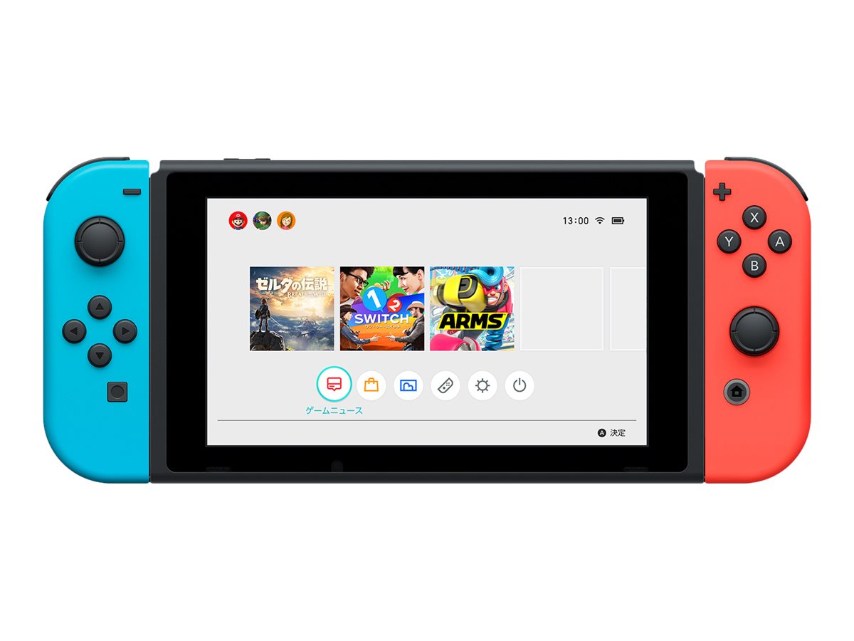 Nintendo Switch with Neon Blue and Neon Red Joy-Con - Spielkonsole - Full HD - Schwarz, Neonrot, Neonblau