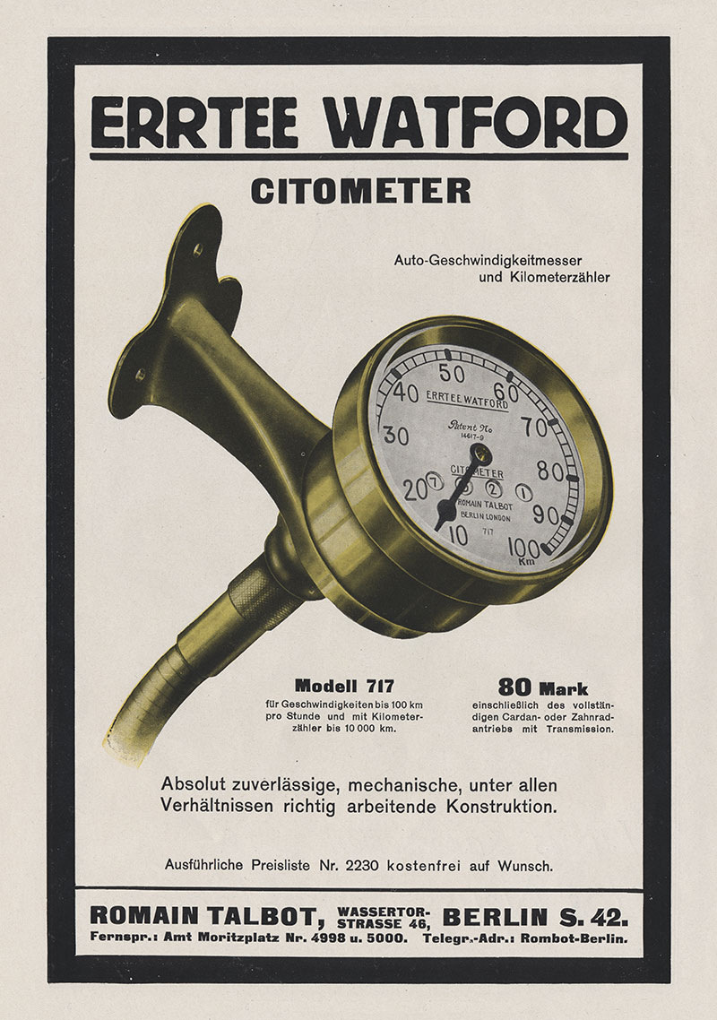 Errtee Waterford Citometer Tachometer Romain Talbot Berlin Plakat Motor A3 287