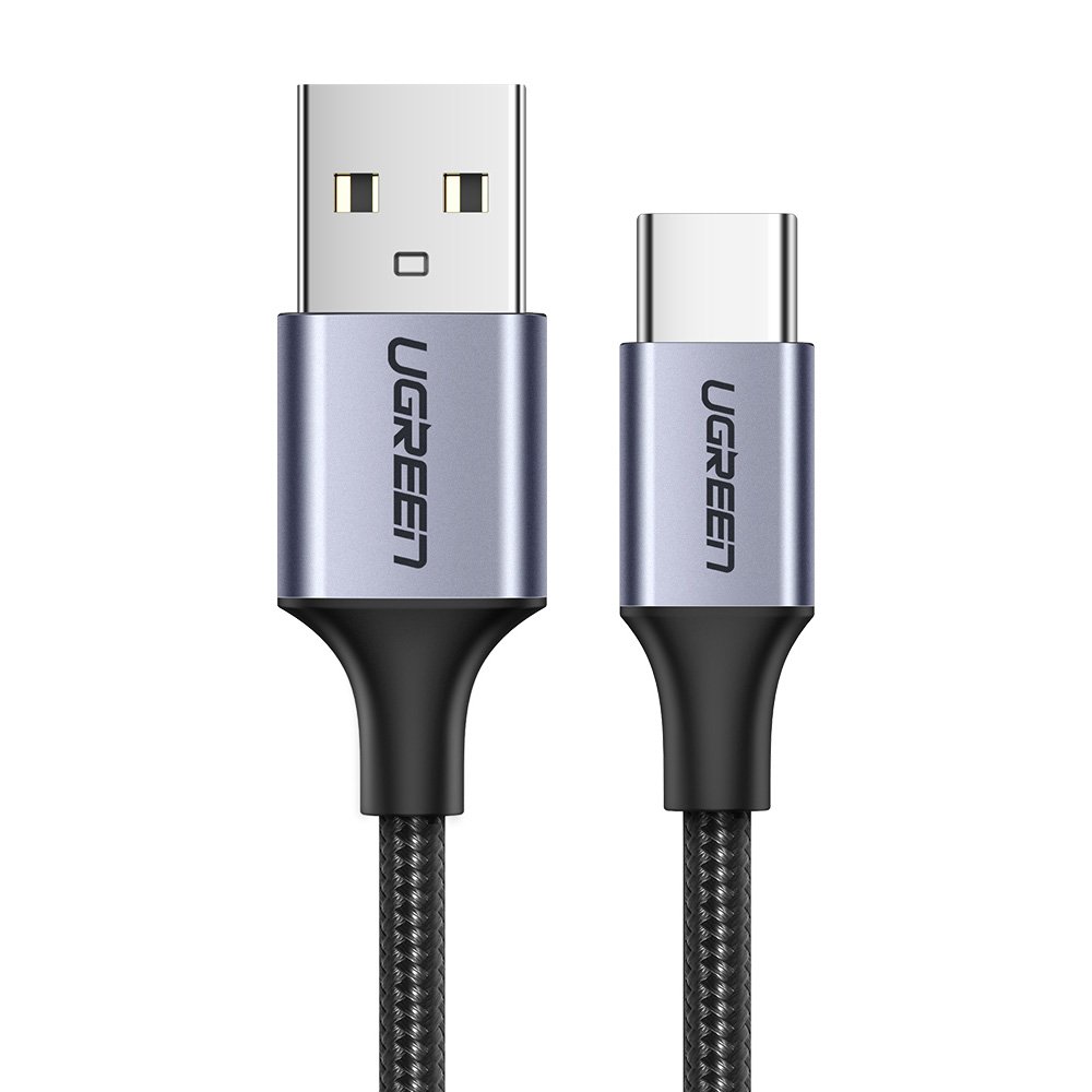 UGREEN 2.0 A USB-A & USB-C geflochtenes Lade- und Datenkabel 50 Zentimeter, Schwarz, 60125