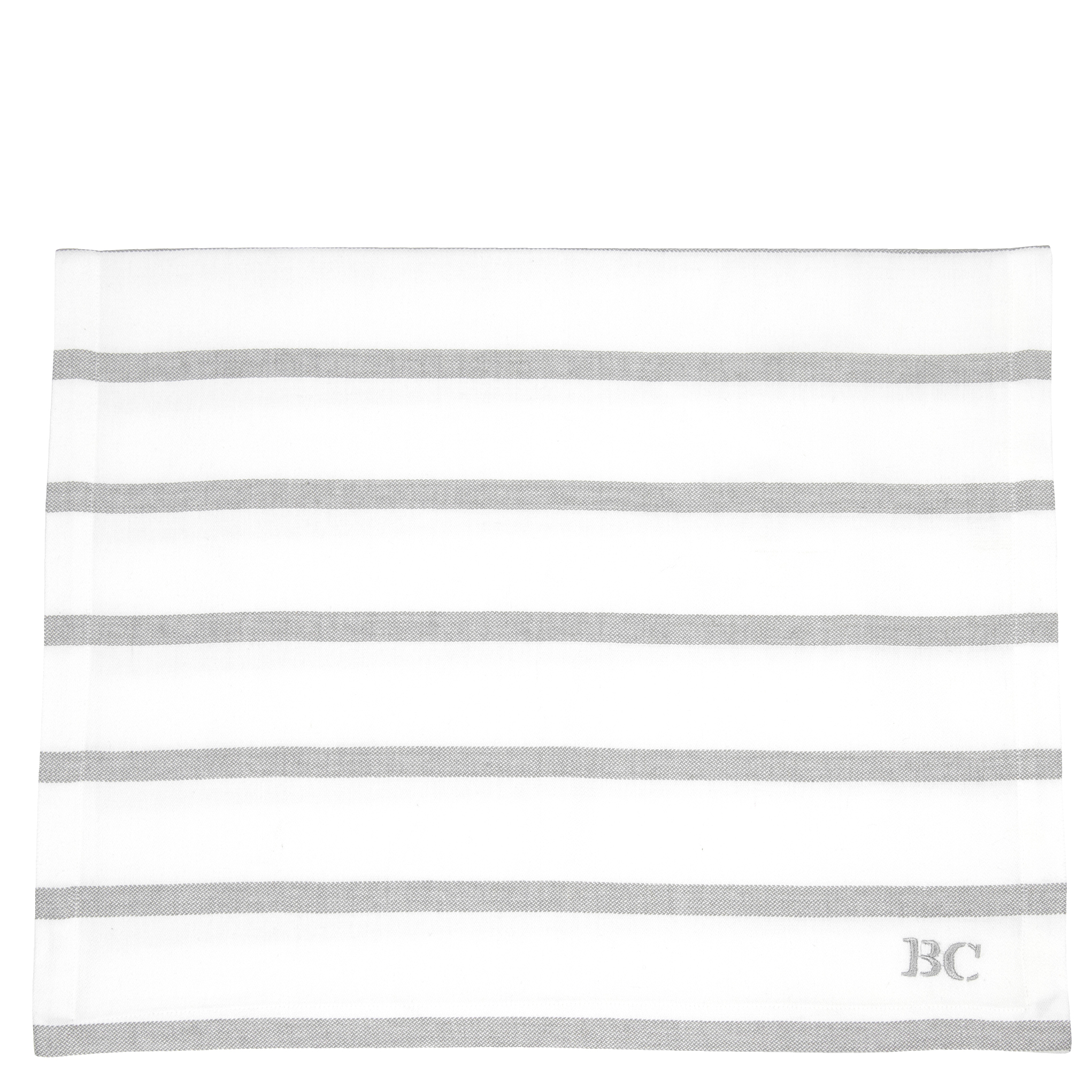 BC Tischläufer Streifen 50x160cm 100% Baumwolle weiß grau