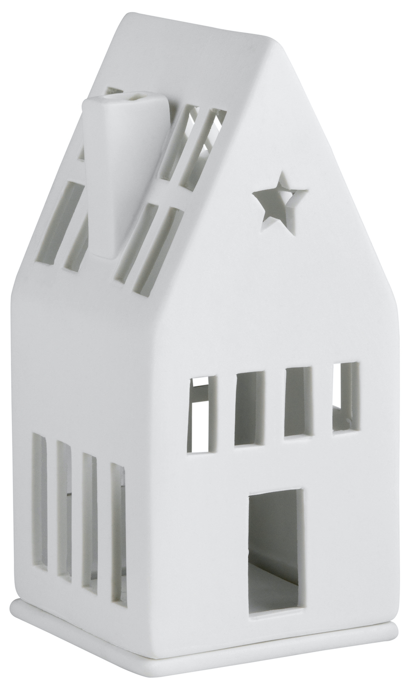 räder Design Mini Lichthaus Traumhaus Porzellan weiß H13cm