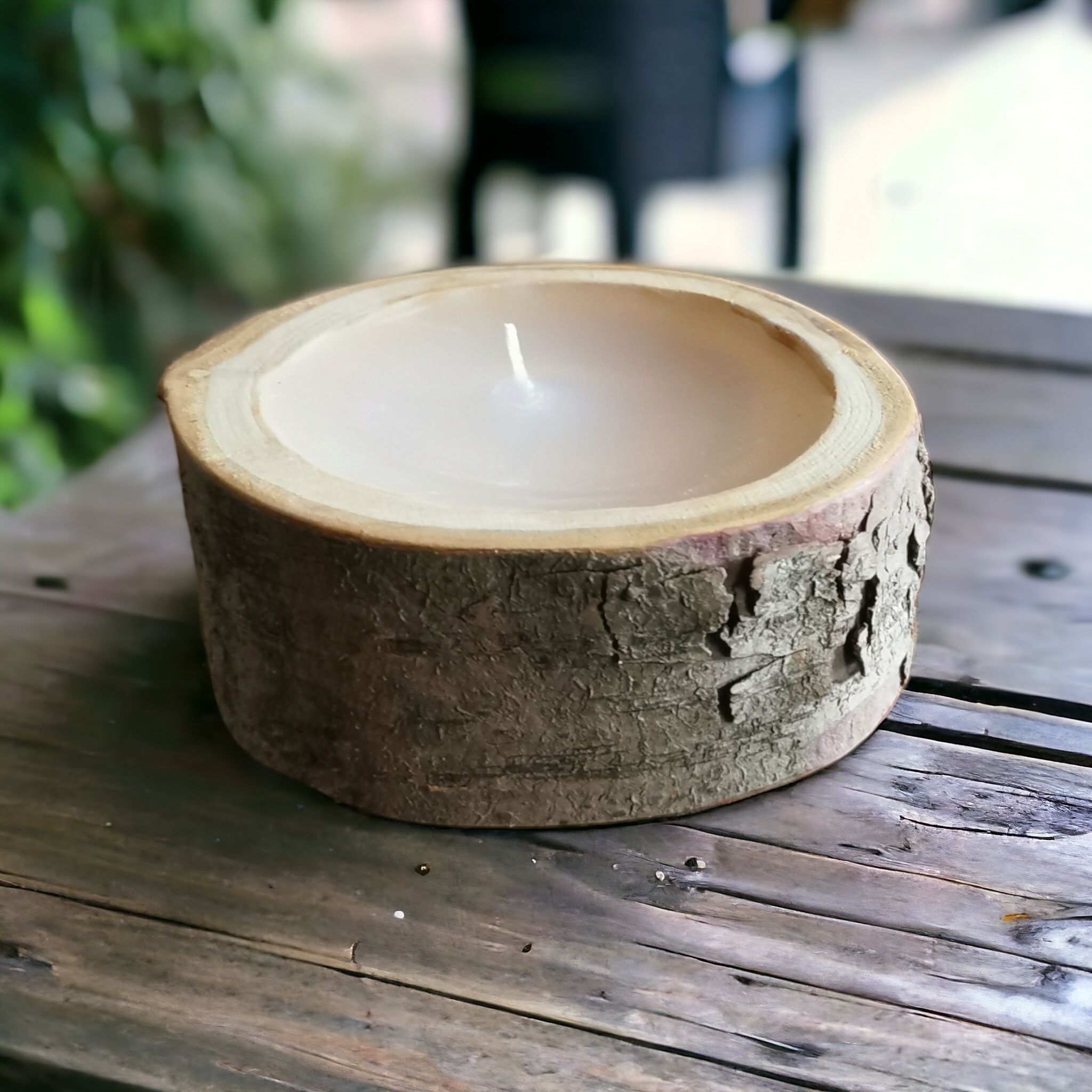 Kerze Echtholz Teelicht handgefertigt aus Thuja