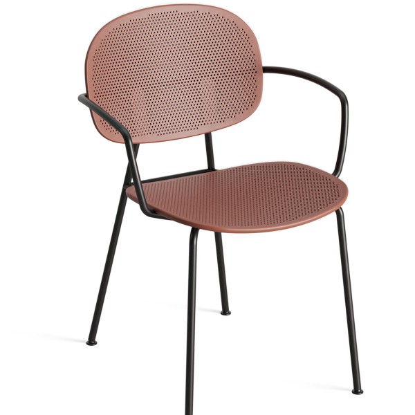Tondina slim stuhl mit infiniti outdoor armlehnen - struttura: verniciato nero